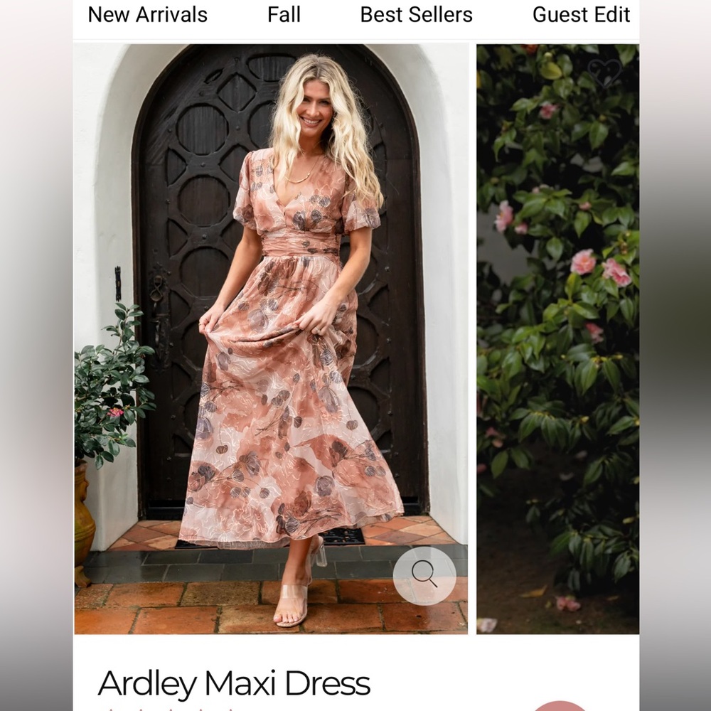 Baltic Born Blush and Brown Floral Maxi Dress